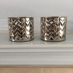 Bundle of 2 3 wick candle holders zig zag design